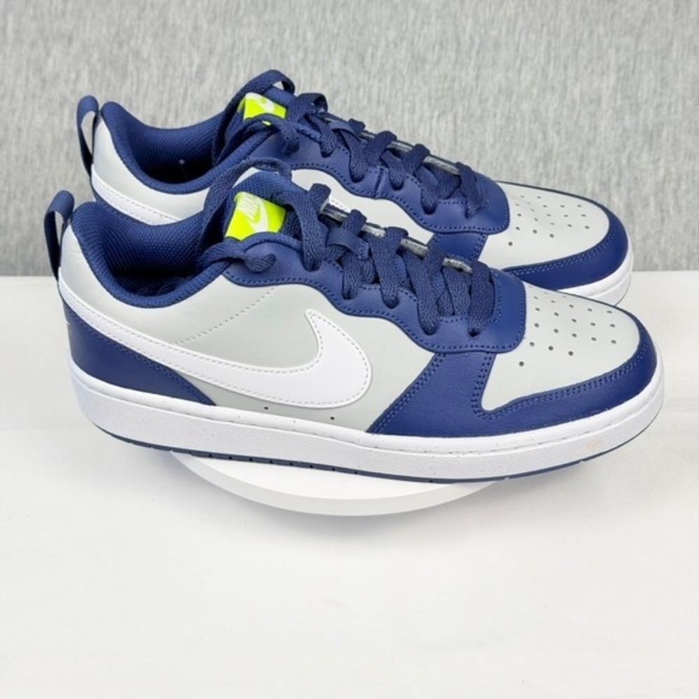Nike Court Borough Low 2 Midnight Navy Wolf Grey Volt BQ5448-016 7Y Womens 8.5 - Picture 16 of 16